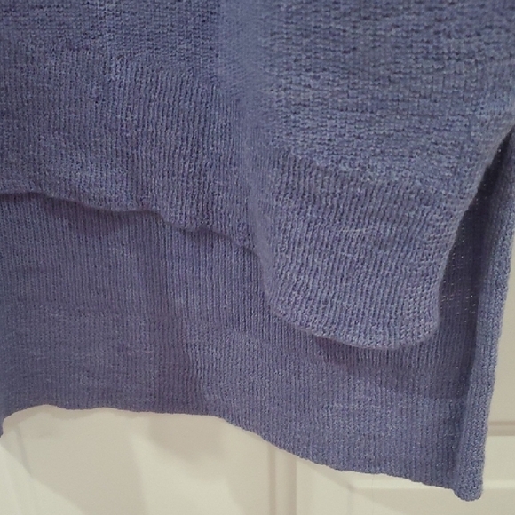 Eileen Fisher HI LOW dusty Blue Wool Sweater - Picture 4 of 13